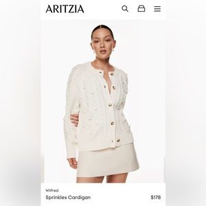 NWT ARITZIA Wilfred Sprinkles Cardigan - Light Birch Merino Wool